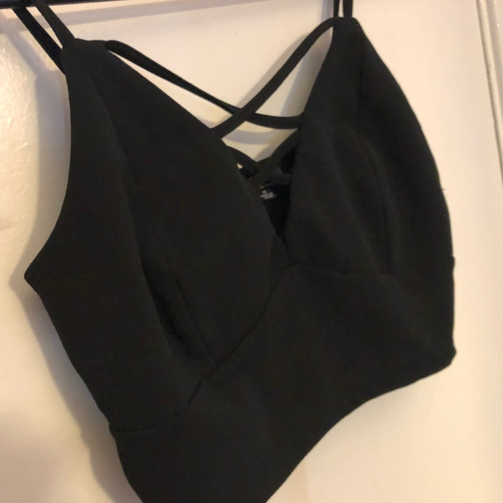 Black Laced Crop Top